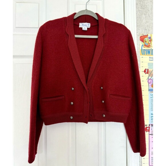 Deans Sweaters - VTG Deans Of Scotland Women’s Mahogany Brown Medium Boiled Wool Cardigan
